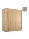 Double Door Sliding Ash Grey Wardrobe 200x60x233cm