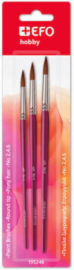 Set of Round Brushes 2-4-6 Pony Hair Efo 195246