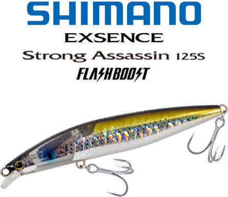 Shimano Strong Assassin Flash Boost Künstliche Köder Fisch (Minnow) 12,5cm/27g 007