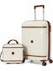 Benzi Hard Beige Travel Suitcases Set of 2 Pieces