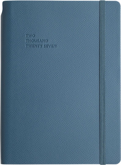 Type Center Daily Agenda A5 2027 Blue Leather 14x20.5cm (with Personalization)