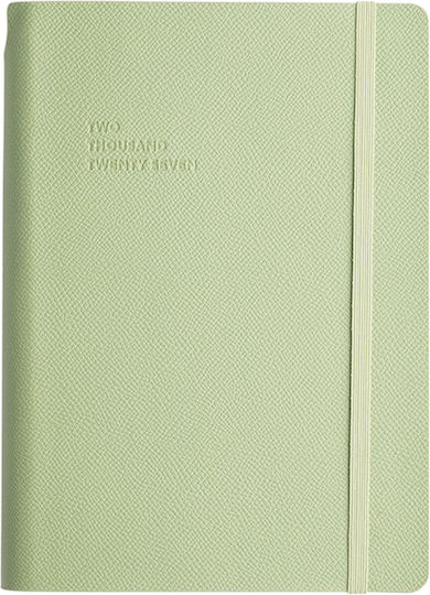 Type Center Daily Agenda A5 2027 Green Leather 14x20.5cm with Personalization