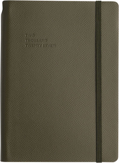 Type Center Daily Agenda A5 2027 Khaki Leather 14x20.5cm (with Personalization)