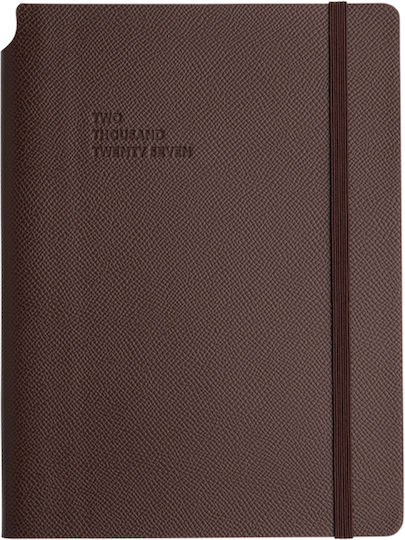 Type Center Wöchentliches Tagebuch A5 2027 Braun Leder 14x20,5 cm Personalisierung
