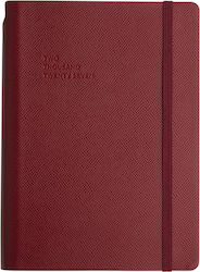 Type Center Daily Agenda A5 2027 Burgundy Leather 14x20.5cm (with Personalization)