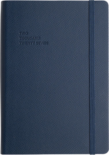 Type Center Daily Agenda A5 2027 Blue Leather 14x20.5cm (with Personalization)