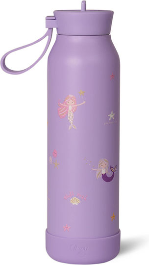 Citron Rostfreier Stahl Kinder Trinkflasche Thermos mit Stroh Mehrfarbig 500ml