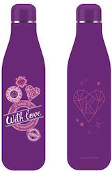 CHartini Poli Stainless Steel Kids Water Bottle Thermos Purple 500ml CHartini Poli Stainless Steel Kids Water Bottle Thermos Purple 500ml