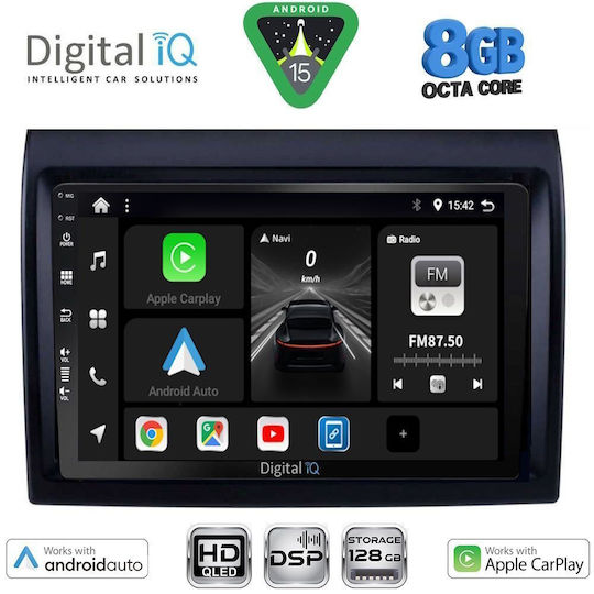 Digital IQ Автомобилна Аудио Система за Fiat Ducato 2006-2011 (Bluetooth/USB/Вграден Wi-Fi/GPS/Apple CarPlay/Android Auto) с Touch Screen 9"