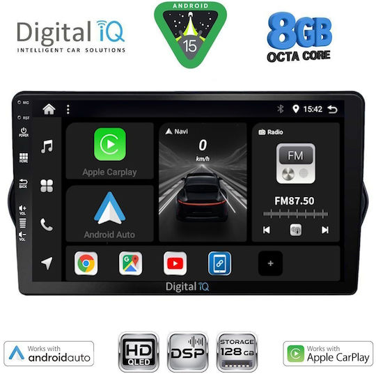 Digital IQ Car Audio System for Fiat Tipo 2015-2023 Bluetooth USB Wi-Fi GPS Apple CarPlay Android Auto with 9 Inch Touch Screen DIGITAL IQ BXF 18148 CPAA