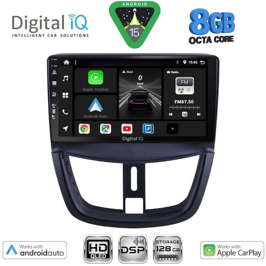 Digital IQ Car Audio System for Peugeot 207 2007-2014 Bluetooth USB Wi-Fi GPS Apple CarPlay Android Auto with 9 Inch Touch Screen DIGITAL IQ BXF 18507 CPAA