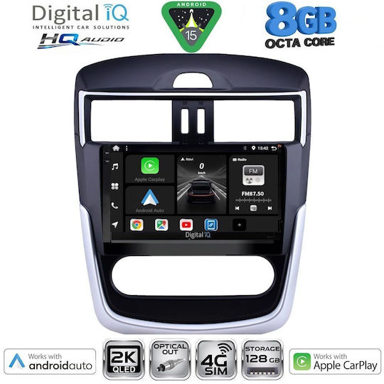 Digital IQ Автомобилна Аудио Система За Nissan Tiida 2013-2023 С Clima (Bluetooth/USB/WiFi/GPS/Apple CarPlay/Android Auto) С Touch Screen 9"