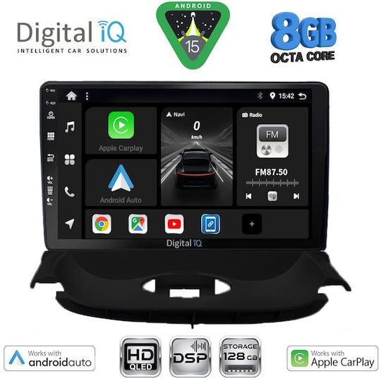 Digital IQ Автомобилна Аудио Система За Peugeot 206 1998-2006 Bluetooth USB WiFi GPS Apple CarPlay Android Auto С 9" Touch Screen