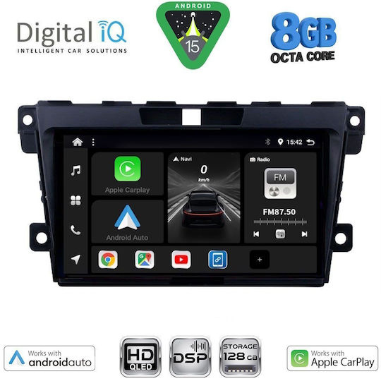 Digital IQ Автомобилна Аудио Система за Mazda CX-7 2006-2012 (Bluetooth/USB/Вграден Wi-Fi/GPS/Apple CarPlay/Android Auto) с Touch Screen 9"