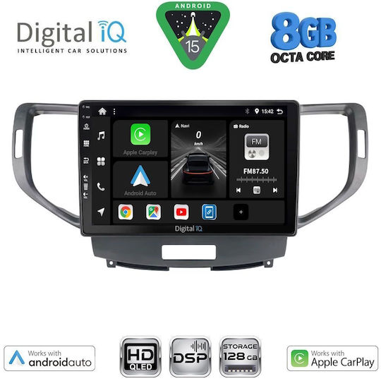 Digital IQ Автомобилна Аудио Система за Honda Accord 2008-2013 (Bluetooth/USB/Вграден Wi-Fi/GPS/Apple CarPlay/Android Auto) с Touch Screen 9"