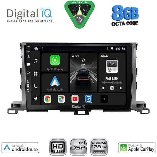 Digital IQ Sistem Audio Auto pentru Toyota Muntean 2014-2019 Bluetooth USB Wi-Fi GPS Apple CarPlay Android Auto cu Ecran Tactil 10"