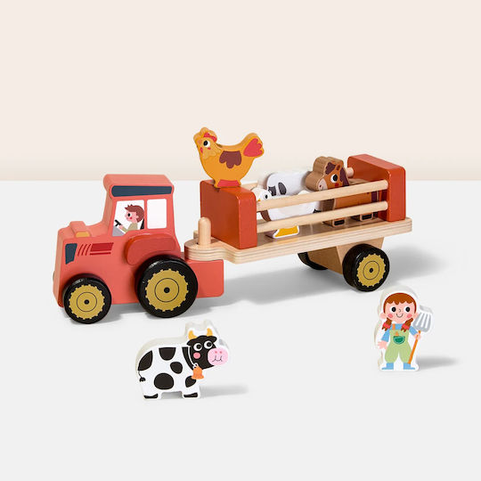 Tooky Toys Издърпваща играчка Ферма Животни от дърво
