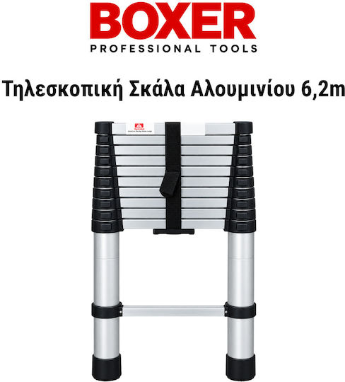 Boxer Телескопична стълба от алуминий единична с максимална височина 6.2m