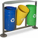 Molyto Metallic Recycling Bin 3x50L Multicolour