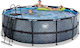 Exit Toys Στρογγυλή Πισίνα PVC 14758lt Εδάφους Γκρι