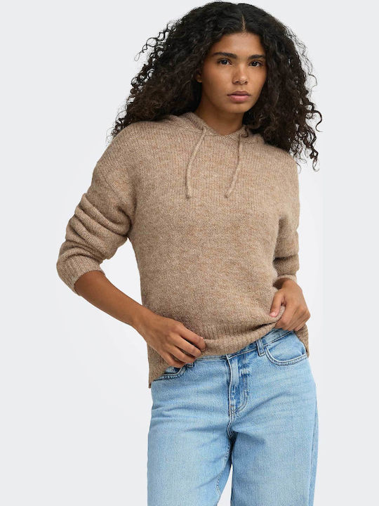 Only Women's Hoodie Blouse Beige