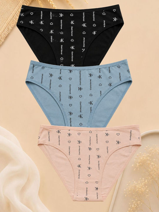 Chiloți Pentru Femei Slip Bumbac 3 Pack Multicolori