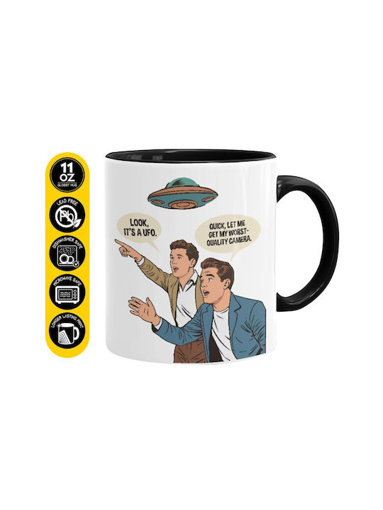 Koupakoupa Look! It's a UFO Mug Ceramic Black 3...