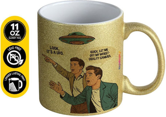 Koupakoupa Look! It's a UFO Mug Ceramic Gold 330ml