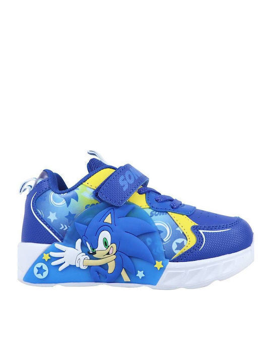 Sonic Παιδικά Sneakers με Σκρατς & Φωτάκια Μπλε