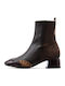 Leder Damen Stiefeletten Braun