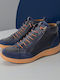 Leder Damen Stiefeletten Blau