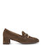 Кожени Loafer Обувки На Ток Кафяви