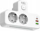 Plastrol Power Strip with USB-A and Switch