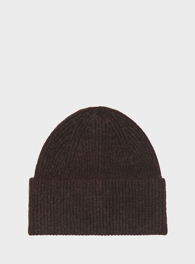 Beanie Γυναικείος Σκούφος με Rib Πλέξη σε Καφέ χρώμα