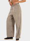Damen Hochbund Zeichenfolge Hose Taupe
