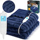 Berdsen Double Electric Blanket Washable with Timer Blue 160W 160x180cm