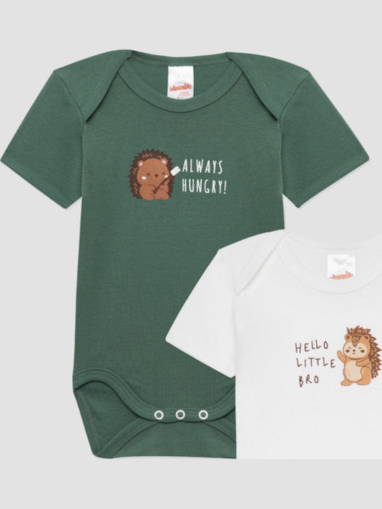 Minerva Little Bro Set Strampler mit Hosen Petrol Mint-Weiß 2 Stück