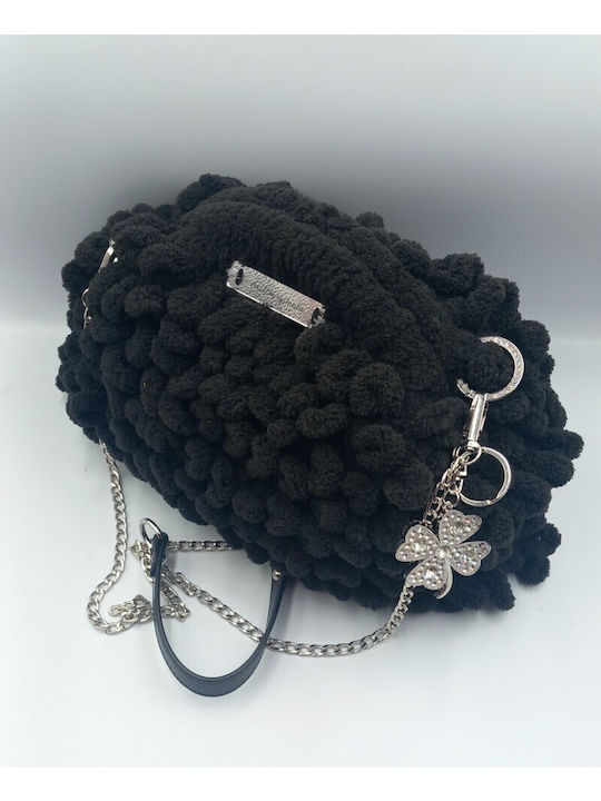 Knitted Women's Shoulder Bag Black