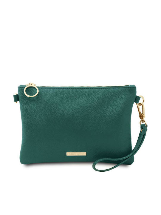 Tuscany Leather Leder Damen Kupplung Petrol Blau