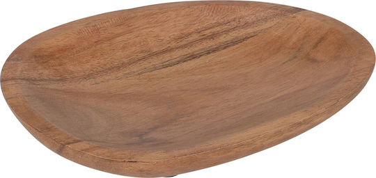 Home&Styling Collection Wooden Brown Dessert Plate with Diameter 16cm