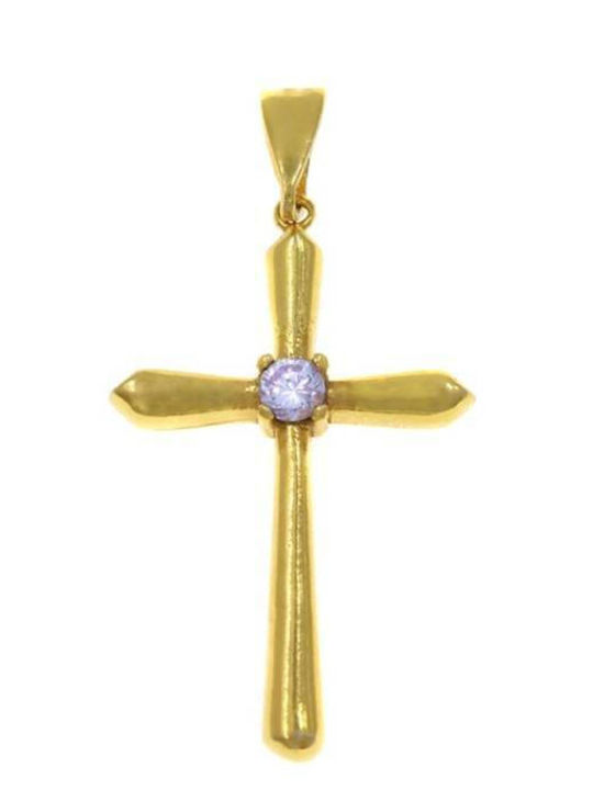 Drandakis Woman Cross From Gold Plated Silver Without Chain