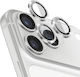 Zanaé iPhone 17 Pro Glitzer Gehärtetes Glas Kameraobjektivschutz Silber