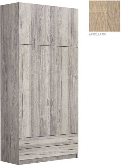 Dulap cu Ușă Dublă cu Loft 102x60x233cm Latte Dulap cu Ușă Dublă cu Loft 102x60x233cm Latte