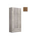Double Door Wardrobe with Loft Walnut 102x60x233cm