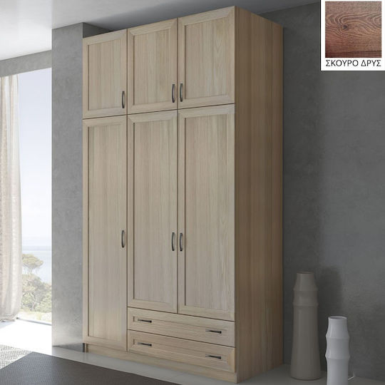 Dulap Ușă Triplă Cu Loft Stejar Închis 152x60x233cm