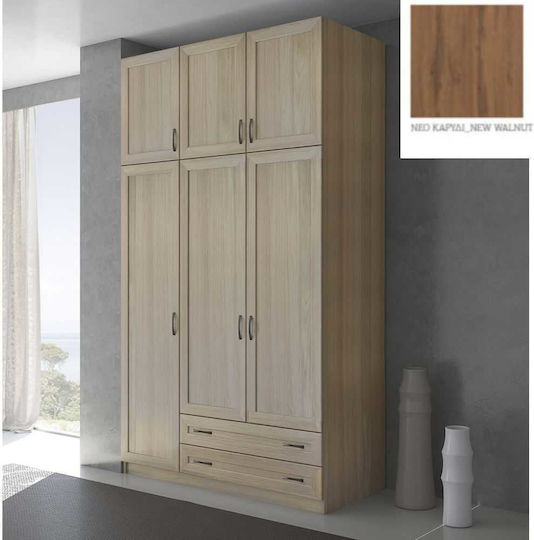 Dreifachtür Kleiderschrank mit Loft Walnuss 152x60x233cm