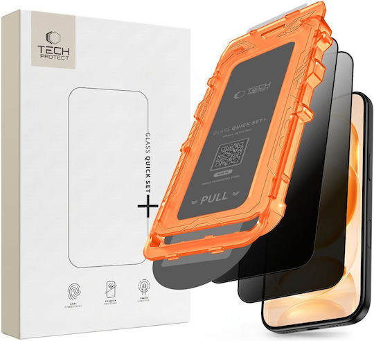 Закалено стъкло Tech-Protect Quick Set Spy+ 2 броя iPhone 18 Pro Privacy 5906302341214