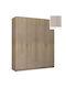 Four Door Wardrobe Ash Grey 182x60x220cm