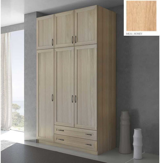 Dulap Ușă Triplă Cu Loft Culoare Miere 152x60x233cm