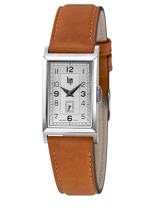 Lip Watches Churchill Herrenuhr 21.2mm Batterie mit Braun Lederarmband Lip Watches Churchill Herrenuhr 21.2mm Batterie mit Braun Lederarmband